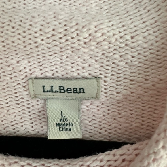 LL Bean Ragg Sweater Pink Large - Picture 3 of 3